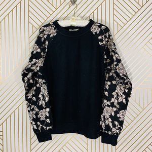 Chloe & Katie Black and Gold Floral Sweater